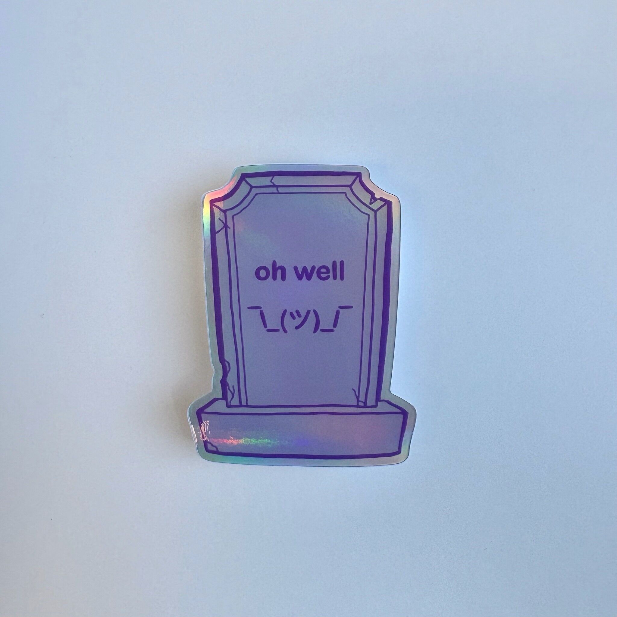 Adesivo per lapide di Halloween in vinile olografico color lavanda