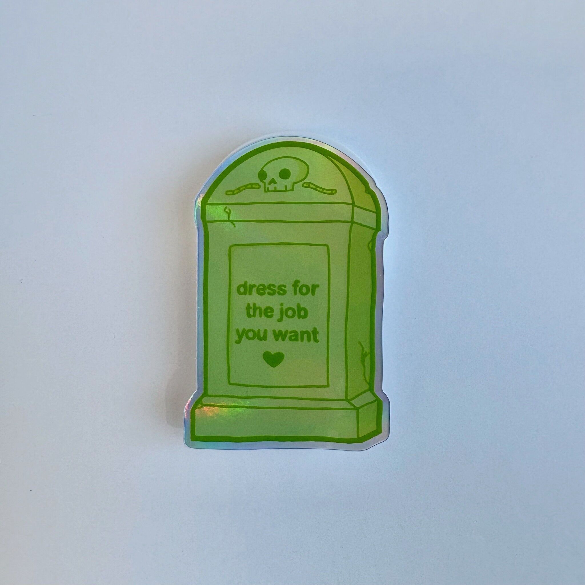 Adesivo olografico in vinile verde per lapide di Halloween