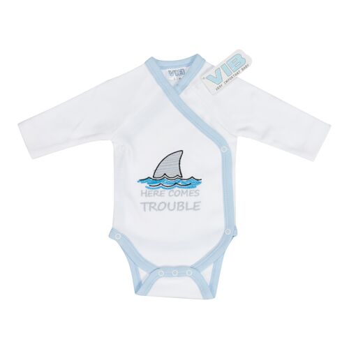 Baby Suit HERE COMES TROUBLE White Blue