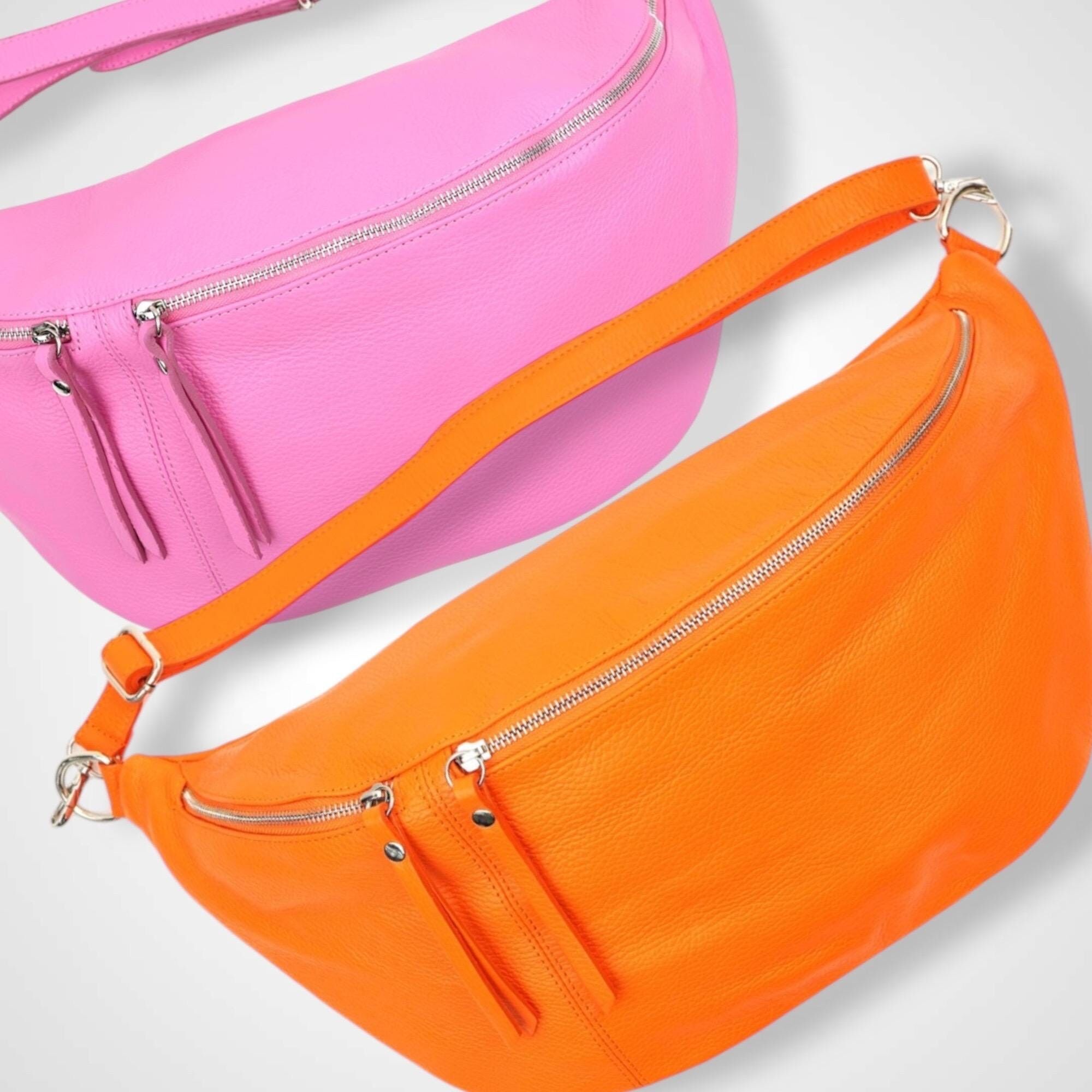 Crossbody bag leather, large fanny pack, XXL bag, cross bag, crossbody bag, shoulder bag women, crossover bag, sling bag - color selection