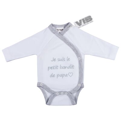Baby Suit Je suis le petit bandit de papa (with heart)