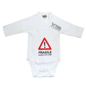 Combinaison Bébé FRAGILE manipuler avec soin Blanc