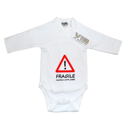 Baby Anzug FRAGILE Griff mit Sorgfalt Weiß