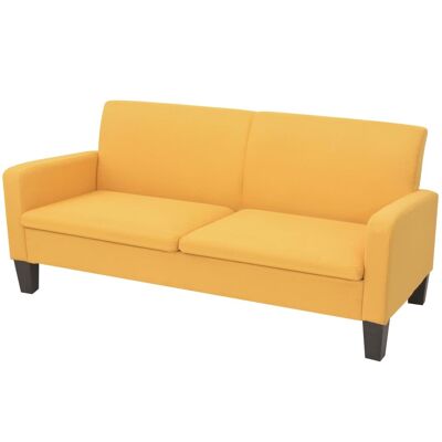 Banquette 2 parties en tissu jaune 2