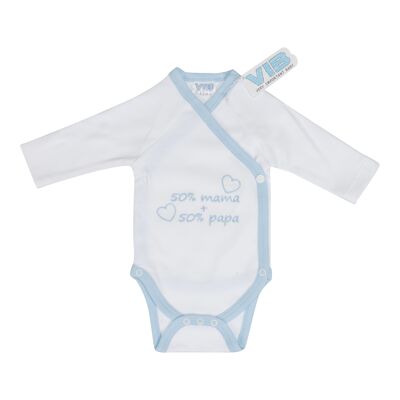 Baby Suit 50% mamma + 50% papà (Bianco-Blu)