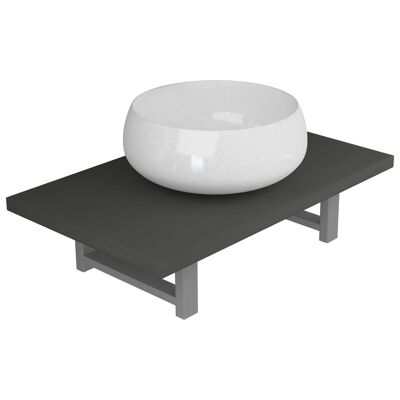 Conjunto de muebles de baño de 2 piezas de cerámica gris 2