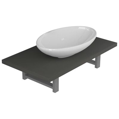 Conjunto de muebles de baño de 2 piezas de cerámica gris 4