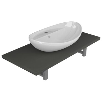 Conjunto de muebles de baño de 2 piezas de cerámica gris 7