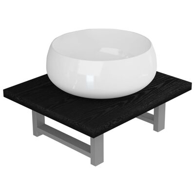 Conjunto de muebles de baño de 2 piezas de cerámica negra 1