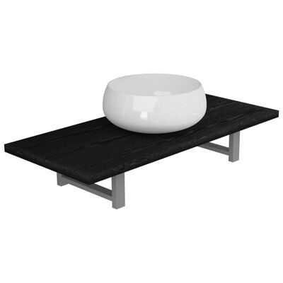Conjunto de muebles de baño de 2 piezas de cerámica negra 7
