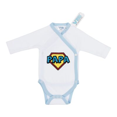 Baby PAPA (Superpapa Logo) Weiß-Blau