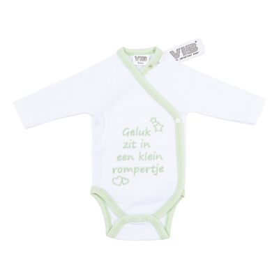 Baby Suit Geluk zit in een klein rompertje White-MINT