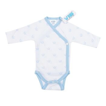 Costume Bébé All Over Print Crown Blanc-Bleu