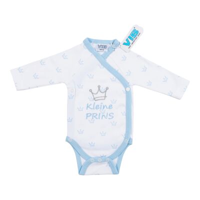 Traje de Bebé con Estampado Integral Corona 'Kleine PRINS' Blanco-Azul