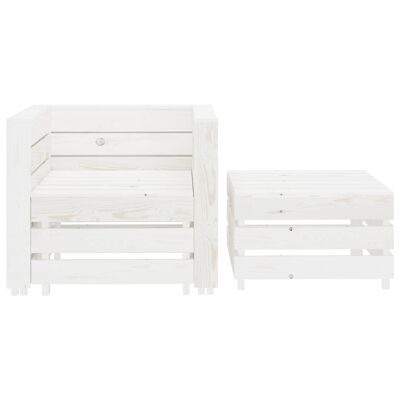 Ensemble de salon 2 pièces en bois de palette blanc