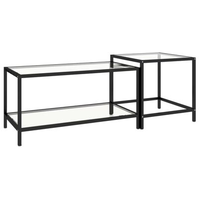 2-piece salon table set gehard glass transparent
