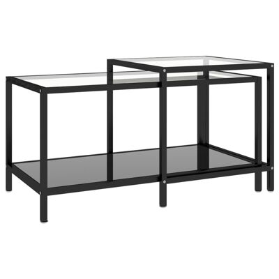 2-piece salon table set gehard glass black 1