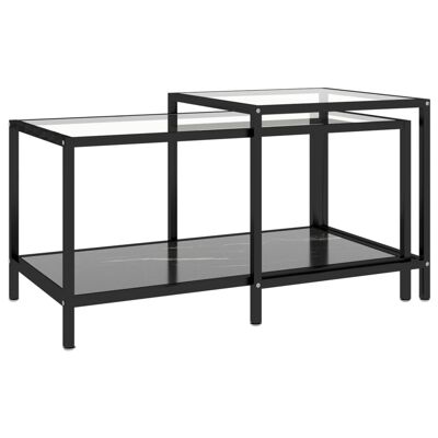 2-piece salon table set gehard glass black 2