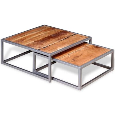 2-piece salon table set massief acaciahout 2