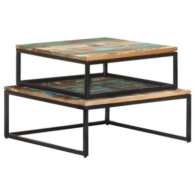 2-piece salon table set massively recycled hout 2