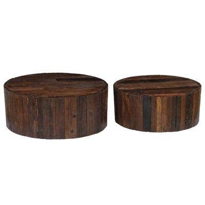 2-piece salon table set massively recycled hout 3