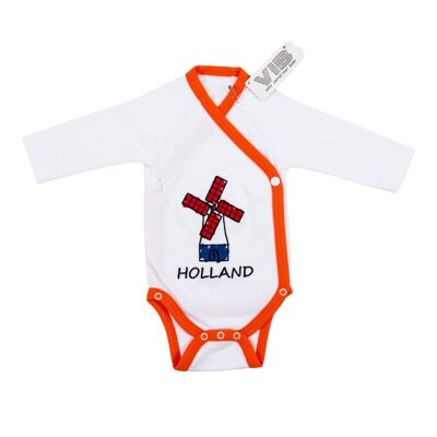 Baby Suit HOLLAND met molen White-Orange