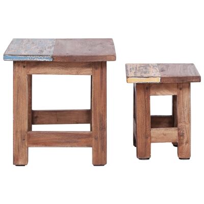2-delige Tafeltjesset macizo reciclado hout 1