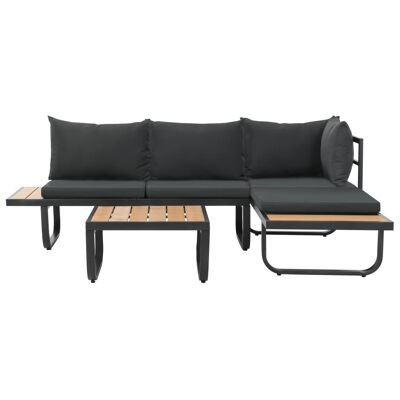 2-piece Tuinhoek bench set with aluminum cushions