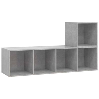 Set di mobili TV da 2 pezzi spaanplaat betongrijs 2