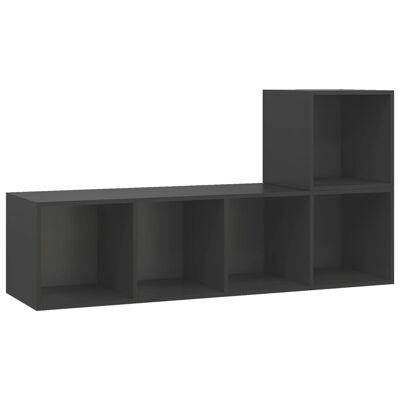 Set di mobili TV da 2 pezzi spaanplaat grijs 2