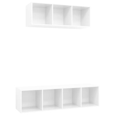 Set di mobili TV da 2 pezzi spaanplaat hoogglans con 1