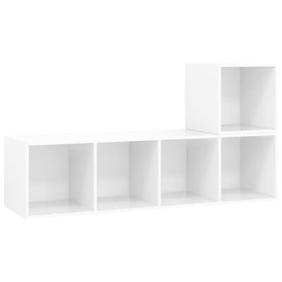 Set di mobili TV da 2 pezzi spaanplaat hoogglans wit 2