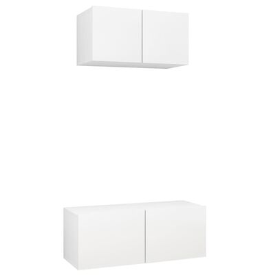 Set di mobili TV da 2 pezzi spaanplaat wit 3