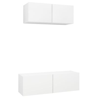 Set di mobili TV da 2 pezzi spaanplaat wit 4