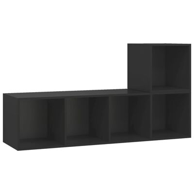Set di mobili TV da 2 pezzi spaanplaat nero 2