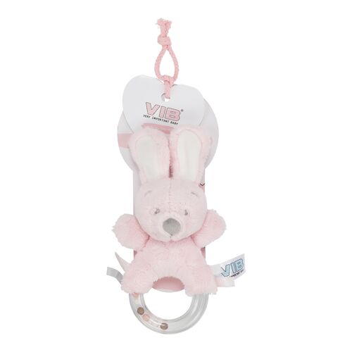 Plush Rabbit Rattle 'Very Important Rabbit' Pink