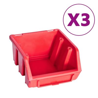 34-piece opslagbakkenset with wall panels rood e