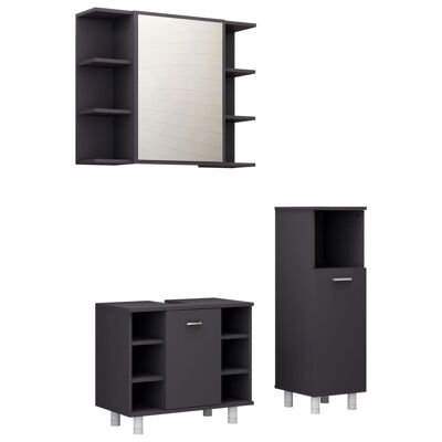 Ensemble de meubles de salle de bain 3 pièces spaanplaat grijs 5