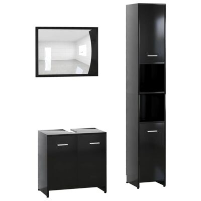3-piece bathroom furniture set spaanplaat black 1