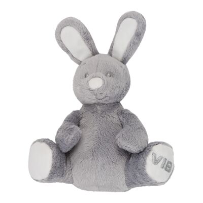 Plush Rabbit Sitting 'Very Important Rabbit' Grey