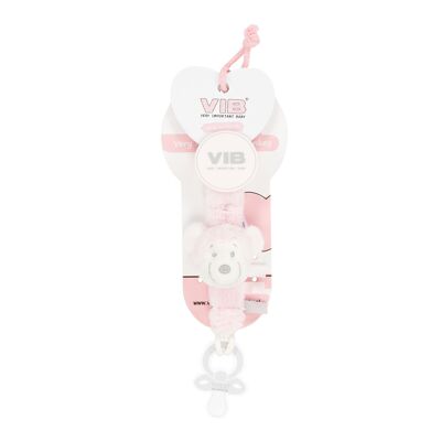 Plush Pacifier Clip Very Important Monkey Pink
