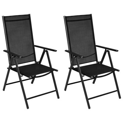 Ensemble bistro 3 pièces en aluminium et textile noir