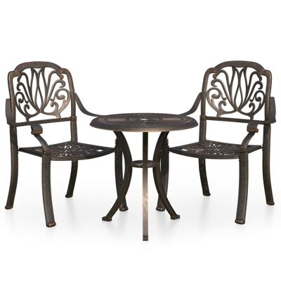 Ensemble bistro 3 pièces en aluminium moulé sous pression bronze 1