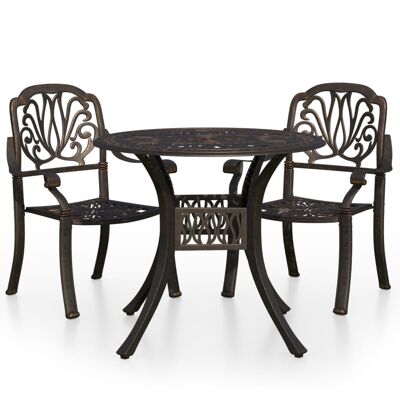 Ensemble bistro 3 pièces en aluminium moulé sous pression bronze 3