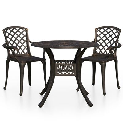 Ensemble bistro 3 pièces en aluminium moulé sous pression bronze 6