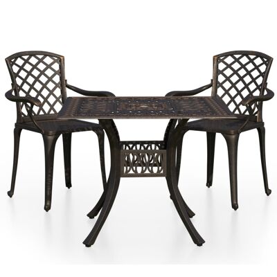 Ensemble bistro 3 pièces en aluminium moulé sous pression bronze 7