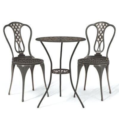 Ensemble bistro 3 pièces en aluminium moulé sous pression bronze 8