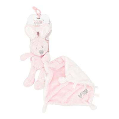 Pluche Coniglio che tiene il panno 'Very Important Rabbit' Rosa