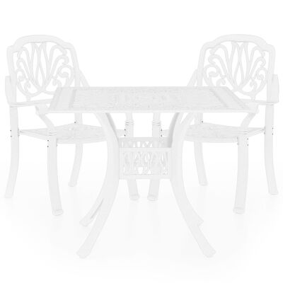 Ensemble bistro 3 pièces en aluminium galvanisé avec 6