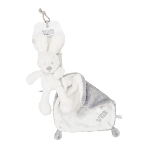 Pluche Rabbit holding Cloth 'Very Important Rabbit' White